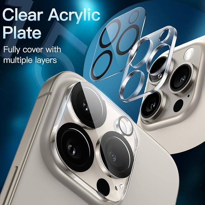 JETech Camera Lens Protector for iPhone 15 Pro 6.1-Inch and iPhone 15 Pro Max - Image 3