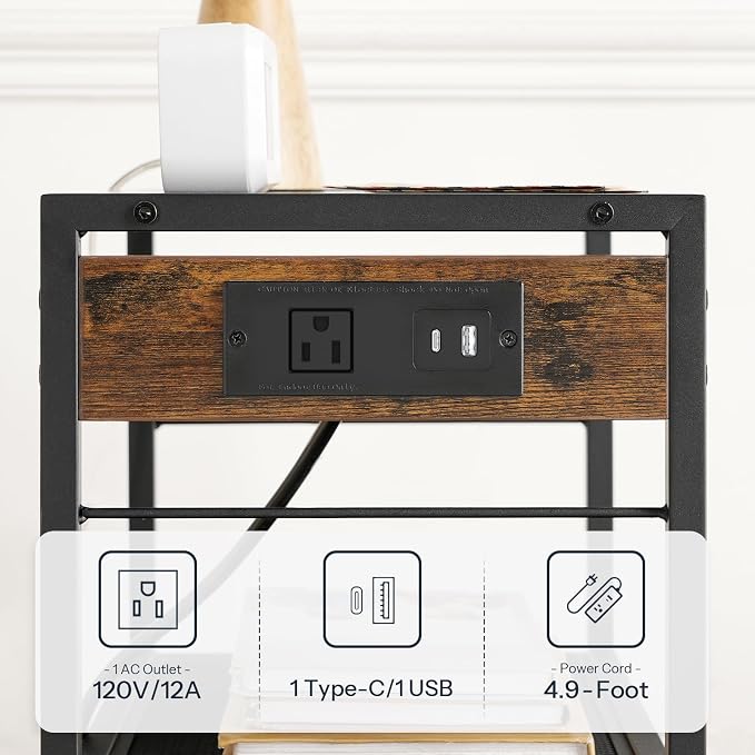 HOOBRO Industrial Printer Stand, 3-Tier Mobile Printer Table, Rolling Cart - Image 4