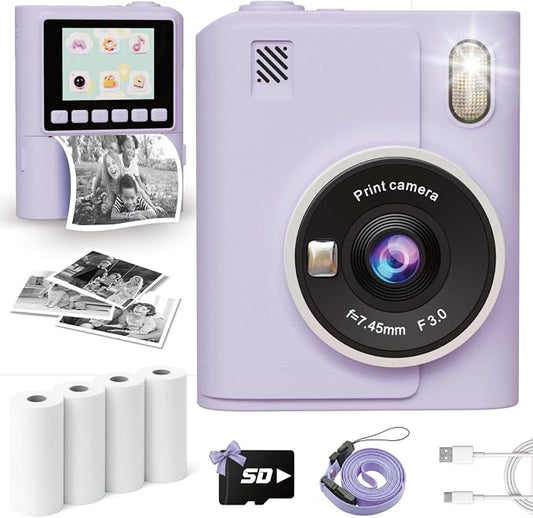 Instant Print Camera for Kids, Christmas Birthday Gifts for 4 5 6 7 8 9 10 Year by ANBURI