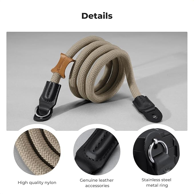 K&F CONCEPT Camera Neck Strap, 100cm Nylon Rope Camera Shoulder Strap - Image 5