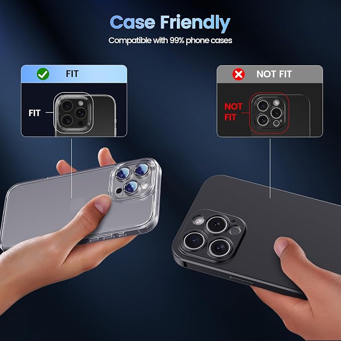 CACOE Camera Lens Protector for iPhone 15 Pro/15 Pro Max - Image 8