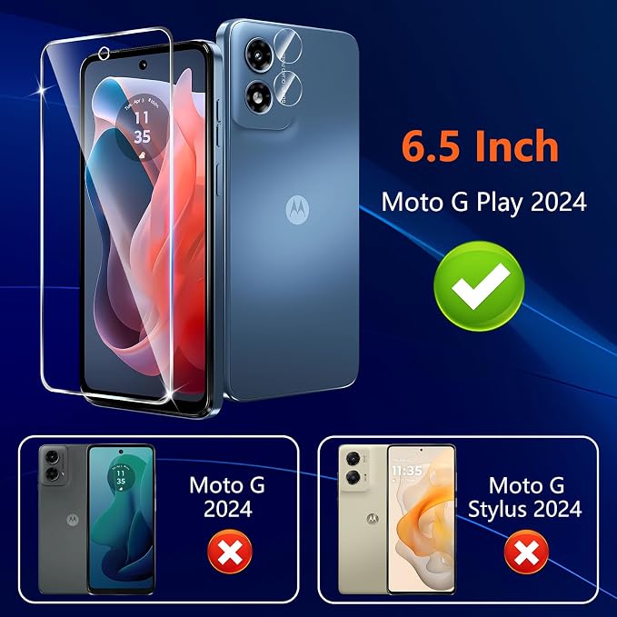 Designed for Motorola Moto G Play 5G 2024 Tempered Glass Screen Protector + - Image 2