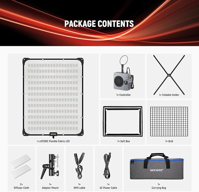 NEEWER Pro 200W Flexible LED Video Light, Studio RGB Panel Light Mat Kit - Image 9
