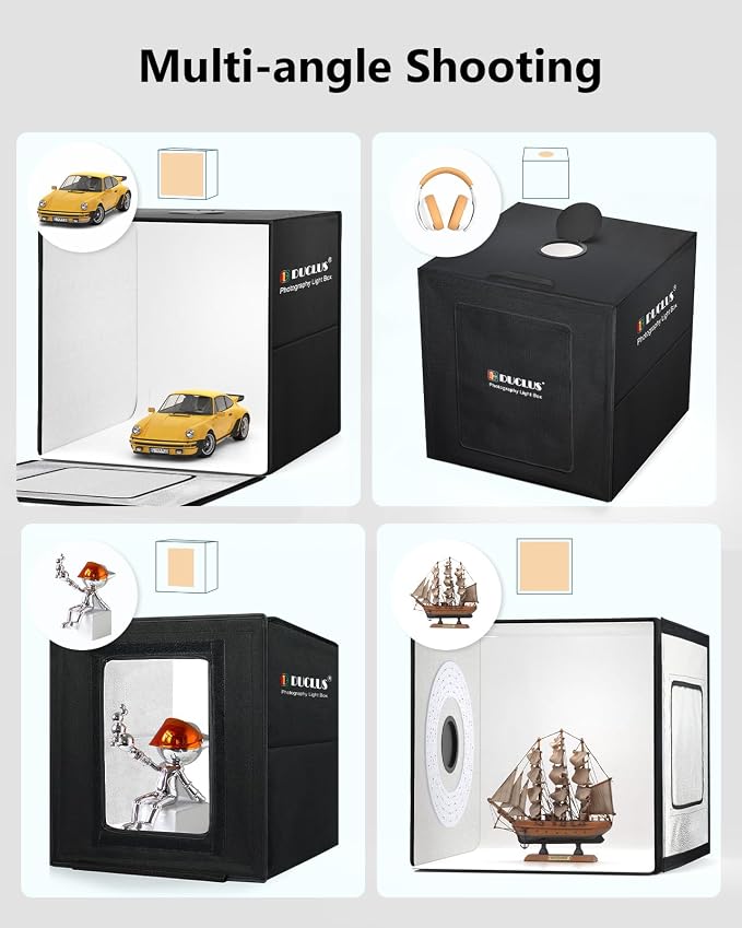 DUCLUS Light Box Photography 20" x 20", Large Portable Photo Studio Light Tent - Image 5