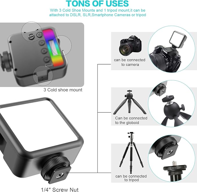 Altson Magnetic RGB Led Video Light LED Camera Light 360° Full Color Portable - Image 6