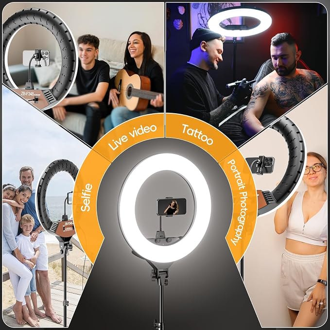 EMART 18-inch Ring Light with Stand, 2800-6500K LED Photography Lighting Kit - Image 7