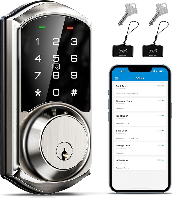 Veise VE06 Smart Deadbolt with App Control, Keyless Entry Smart Lock by Veise