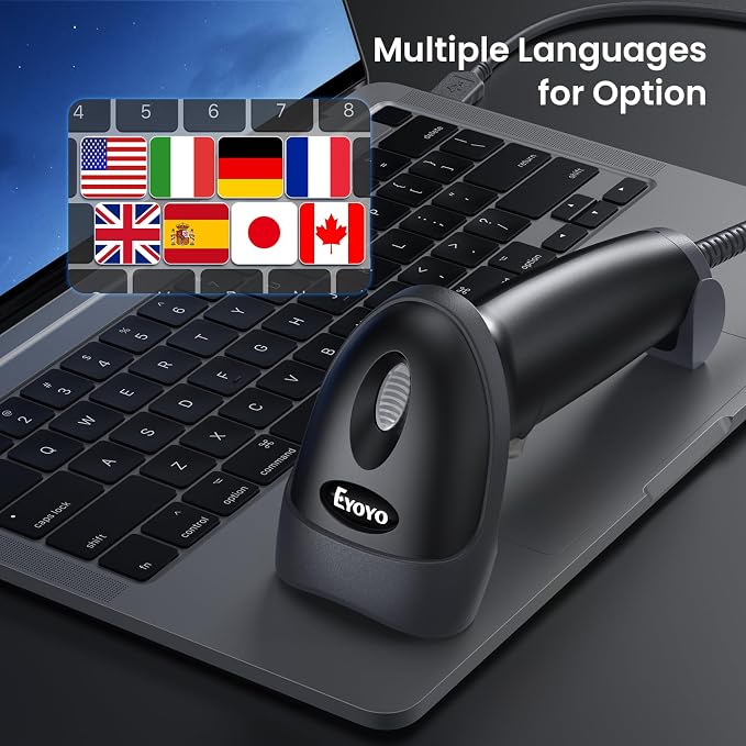 Eyoyo USB 2D Handheld Wired Barcode Scanner, Automatic QR Code Scanner PDF417 - Image 5
