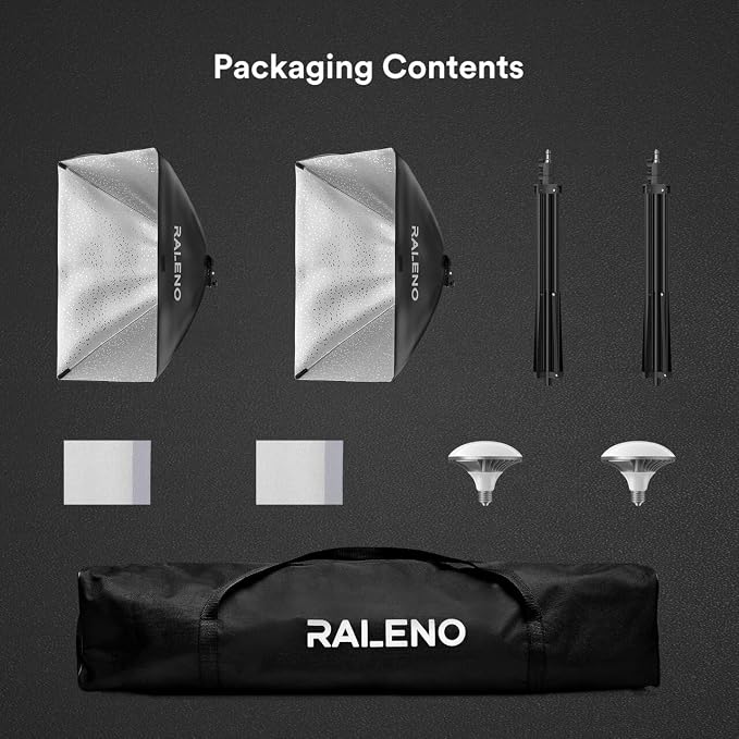 RALENO Softbox Lighting Kit, 20X28-Inch Softbox Photography Lighting - Image 8