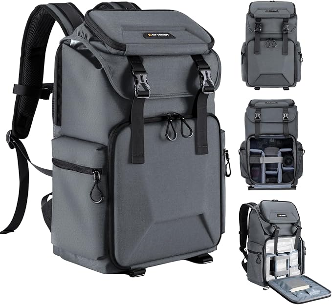 K&F CONCEPT Camera Backpack, Hard Shell Camera Bag, Large Capacity Photography by KFCONCEPT
