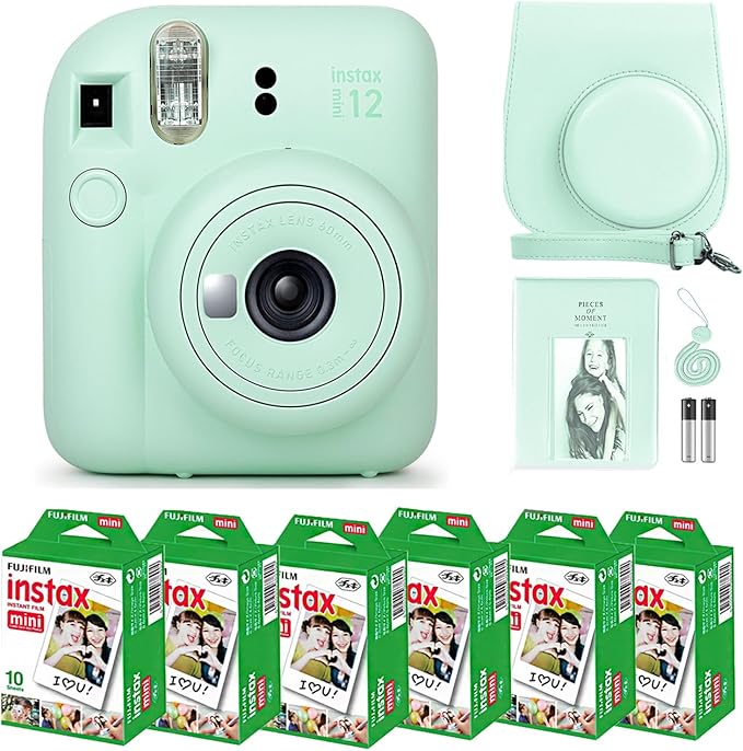 Fujifilm Instax Mini 12 Instant Camera Mint Green and Fuji Film Value Pack by FUJIFILM