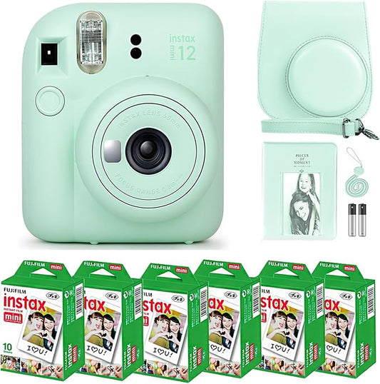 Fujifilm Instax Mini 12 Instant Camera Mint Green and Fuji Film Value Pack by FUJIFILM