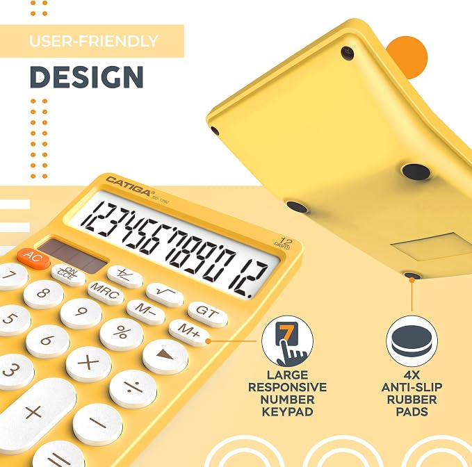 CATIGA 12 Digit Desktop Calculator Basic Desk Calculator - Image 5