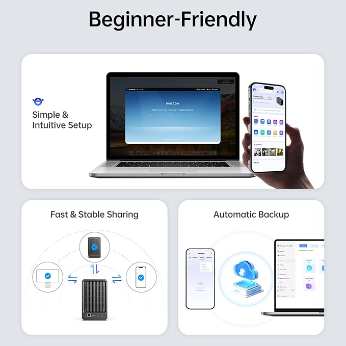 Yxk Zero1 2-Bay Desktop NAS, Beginner-Ready Silent Home NAS Storage 2.5GbE - Image 5