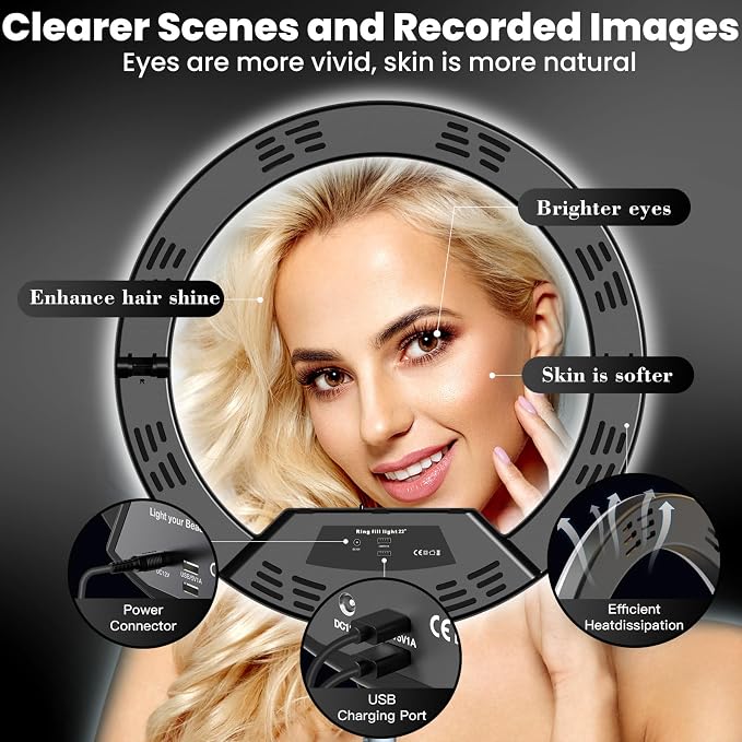 18" Foldable Ring Light with Stand - Image 6
