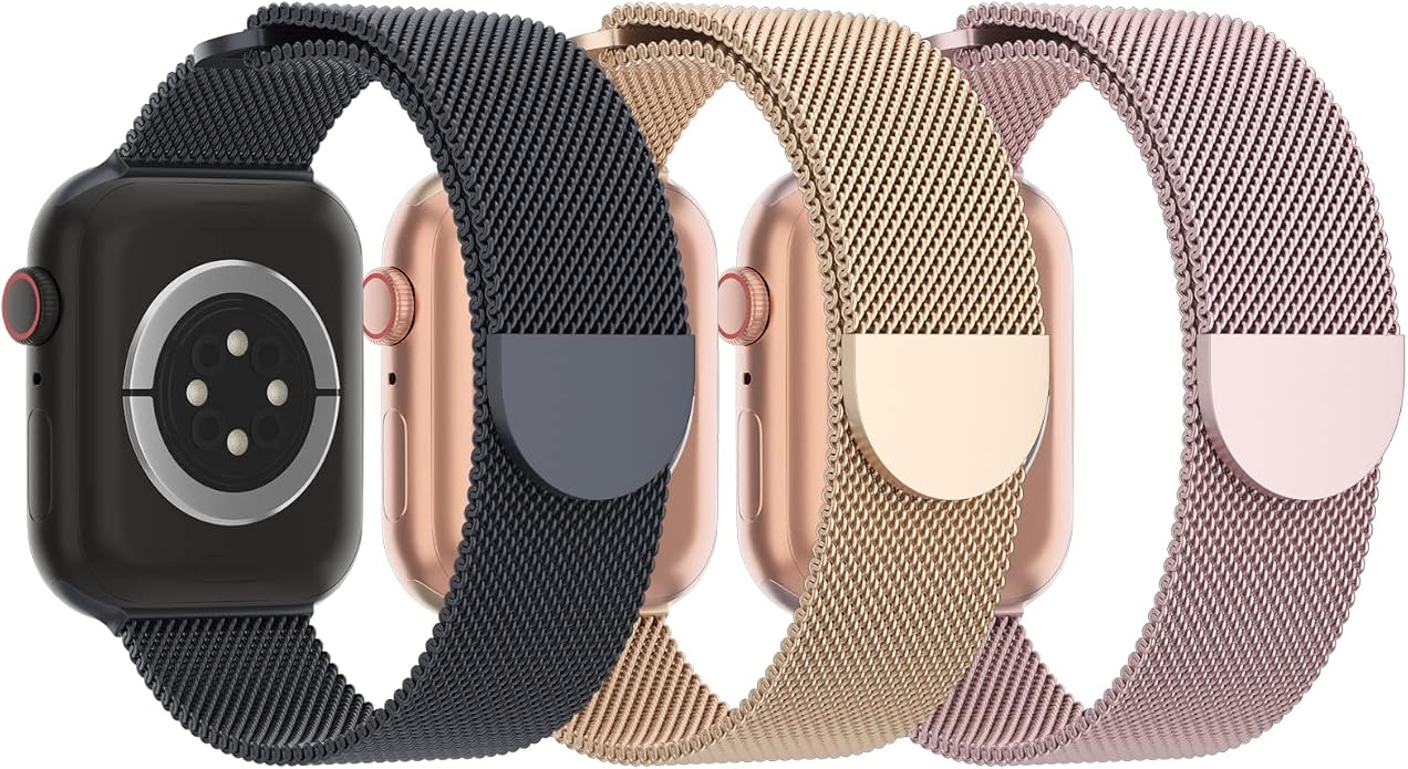 3 Pack Mesh Metal Band Compatible by Steezrd