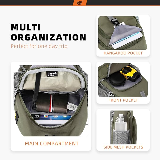 SKYSPER Sling Bag RFID Crossbody Sling Backpack Cross Body Shoulder Bag Travel - Image 2