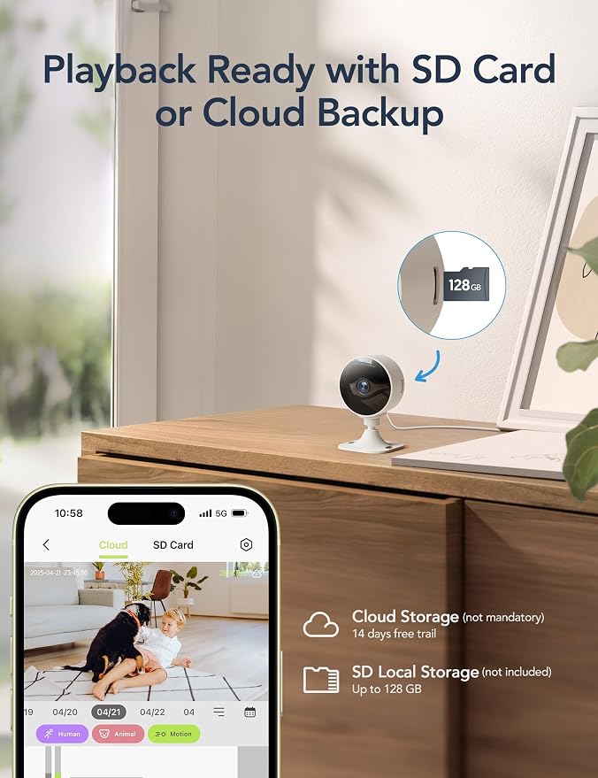 GNCC 2.4GHz Indoor Security Camera, 1080P Home Camera - Image 7