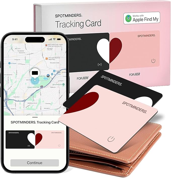 SPOTMINDERS Apple MFi Certified Wallet Tracker 2-Pack Black & Pink Travel Pack by Spotminders
