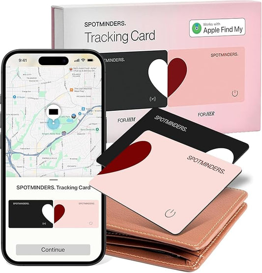 SPOTMINDERS Apple MFi Certified Wallet Tracker 2-Pack Black & Pink Travel Pack by Spotminders