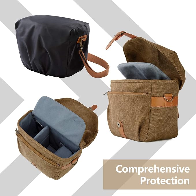 BAGSMART Camera Bag, SLR DSLR Canvas Crossbody Camera Case, Compact Camera - Image 3
