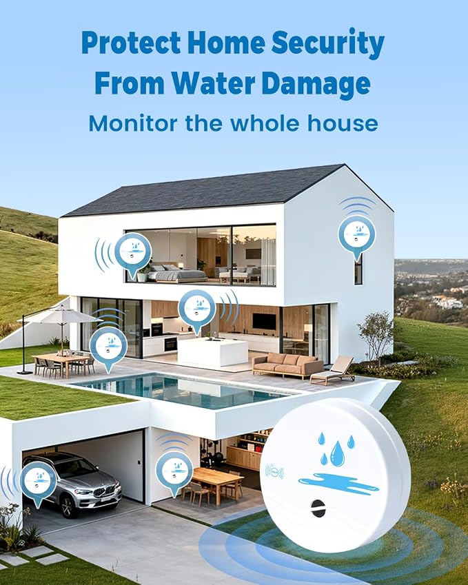 3 Pack Water Leak Detectors for Home, 100dB Waterproof Water Sensor Alarm Leak - Image 7