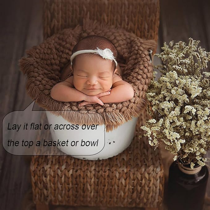 Zeroest Baby Photography Props Basket Braid Wool Wrap Newborn Photo Shoot - Image 6
