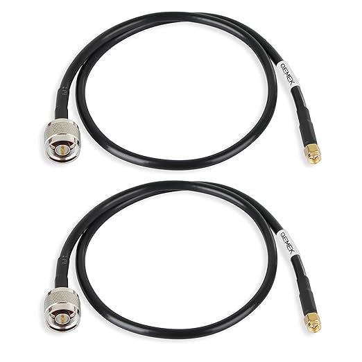 2ft N Male to SMA Male Cable 2PCS, SMA to N Cable 50 ohm Ultra Low Loss KMR240 by GEMEK