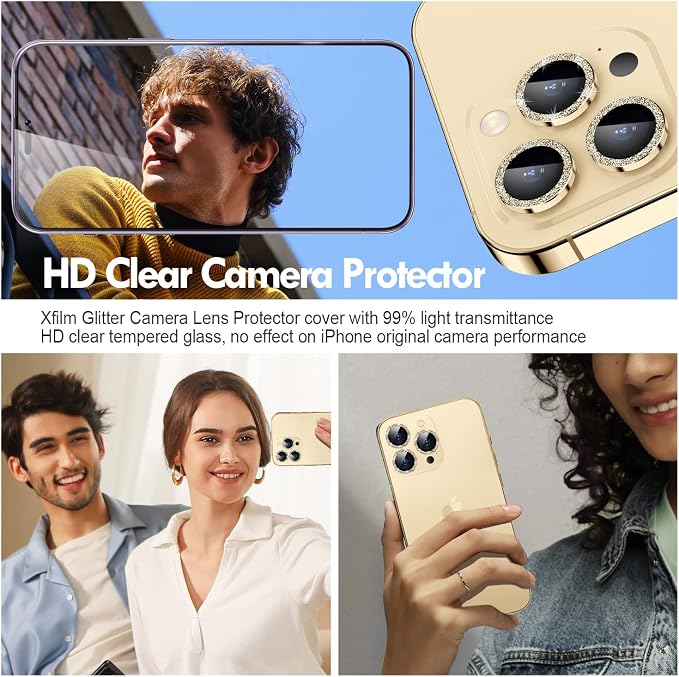 for iPhone 14 Pro/14 Pro Max Camera Lens Protector Bling, 9H Hardness - Image 4