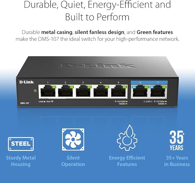 D-Link 7-Port 2.5GB Unmanaged Gaming Switch - Image 4