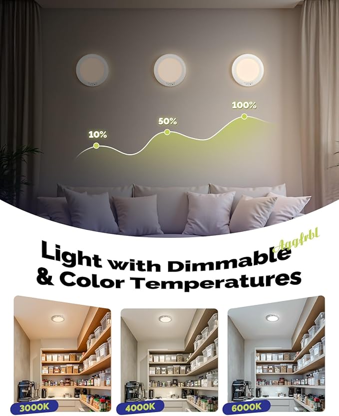 2PCs 10, 000mAh Rechargeable Ceiling Light - Image 5