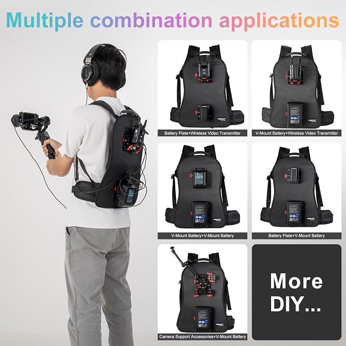 FOMITO BB-03 V-Mount Battery Backpack Vest, Man-Portable Camera Rig - Image 4