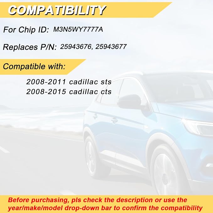Vurkcy Key Fob Replacement for 2008-2015 CTS/ 08-11 STS Car Keyless Entry - Image 2