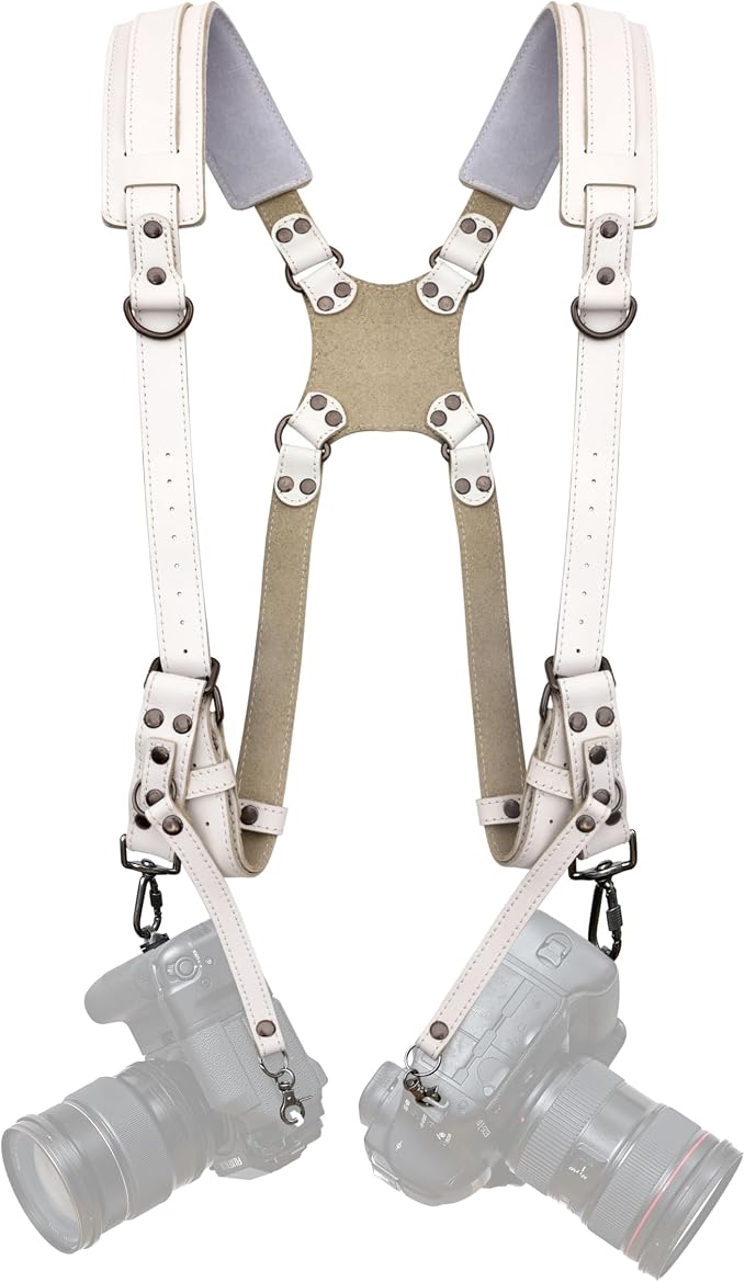 Padwa Lifestyle White Dual Camera Harness Strap by PadwaLifestyleCameraStrap