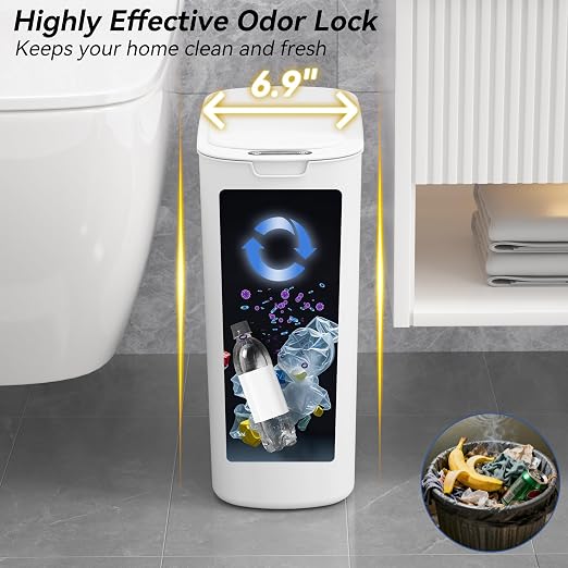 FRESHLIX Automatic Motion Sensor Bathroom Trash Can - Image 4