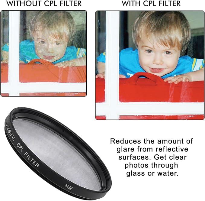 Pro Lens Filter Kit, Includes CPL, FL-D Filters Universal - Image 5