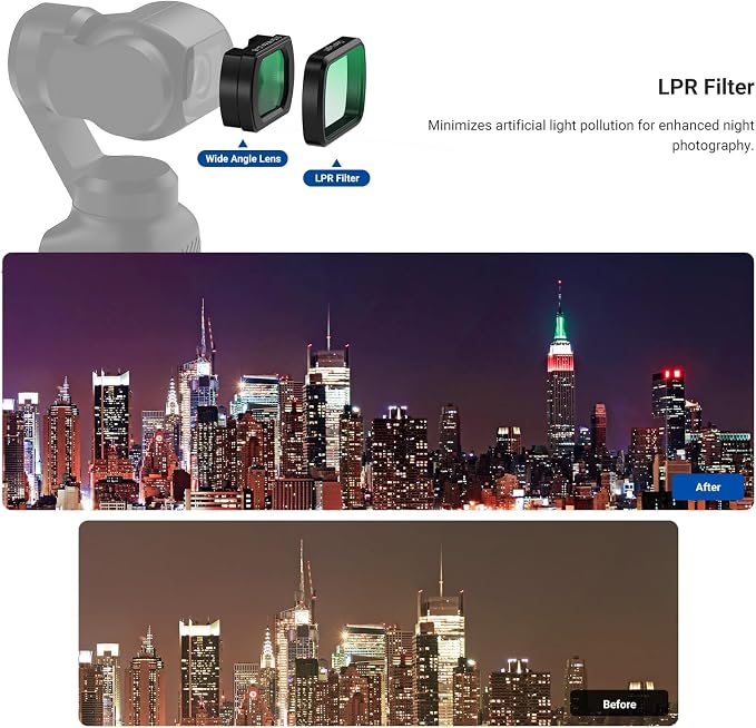 NEEWER Gimbal Camera Filter Set, 0.75x Wide Angle Lens + LPR + Black Diffusion - Image 4