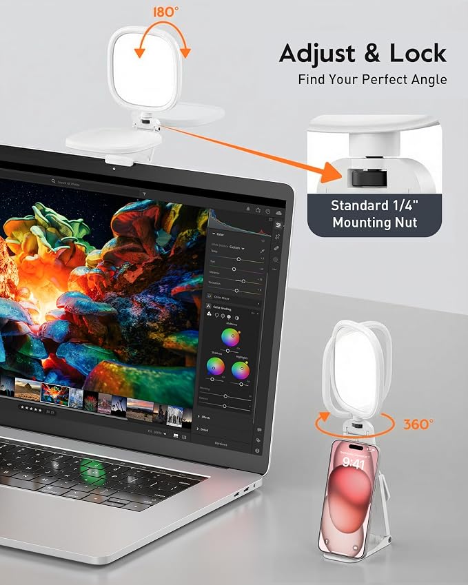 Upgraded Ring Light for Laptop, Monitor & Desk – Eye-Caring Diffused LED - Image 6