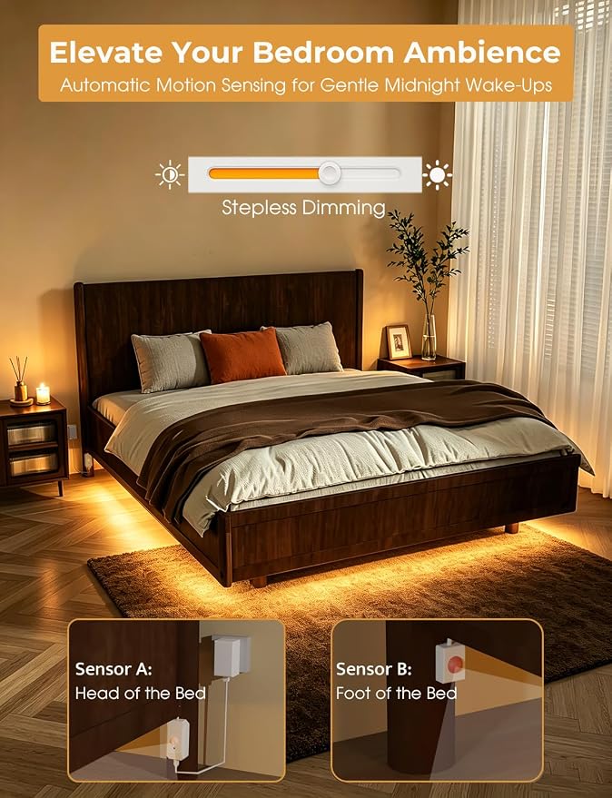 Smart Plug-in Dual Motion Sensor COB LED Strip Light - Image 2