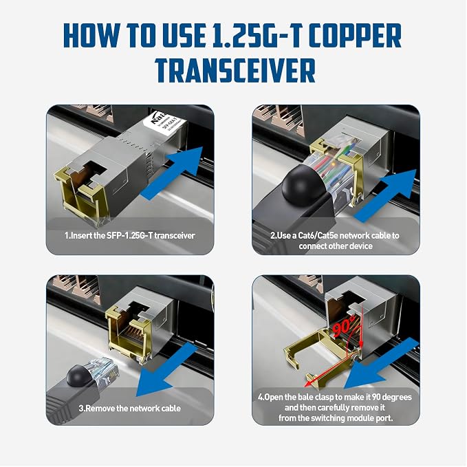 2 Pack 1.25G SFP to RJ45 Transceiver, 1000Base-T SFP Module, 1.25Gb Copper SFP - Image 8