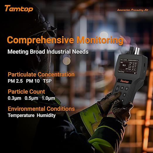 Temtop Handheld Particle Counter 0.3µm, 1.0µm Particulate Monitor PM2.5 - Image 3