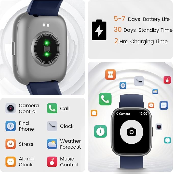 Smart Watch with Alexa Built-in, 1.83" HD Touchscreen Fitness Tracker with - Image 7