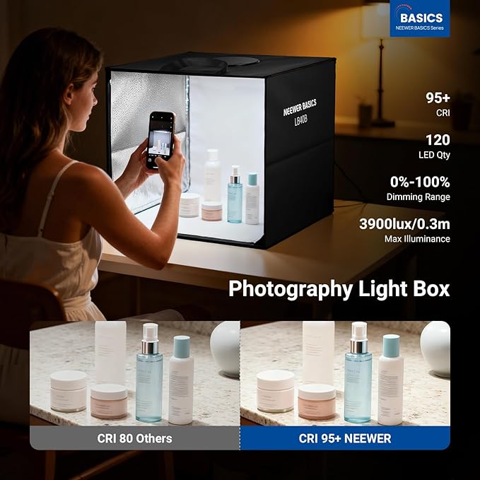 NEEWER Basics Photo Studio Light Box, 120 LEDs CRI95+ Dimmable - Image 2