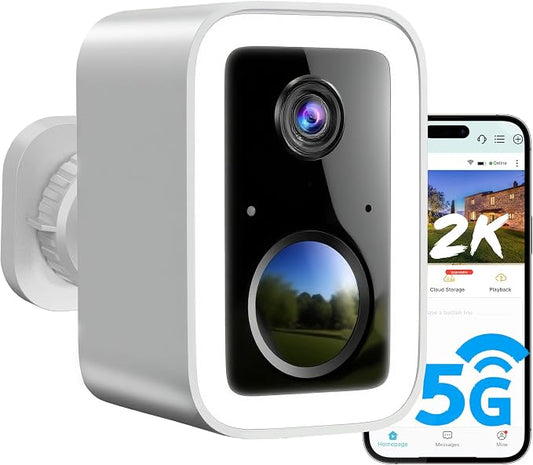 2K Security Cameras Wireless Outdoor, Free Cloud Storage, Integrated Spotlight by vebiliki