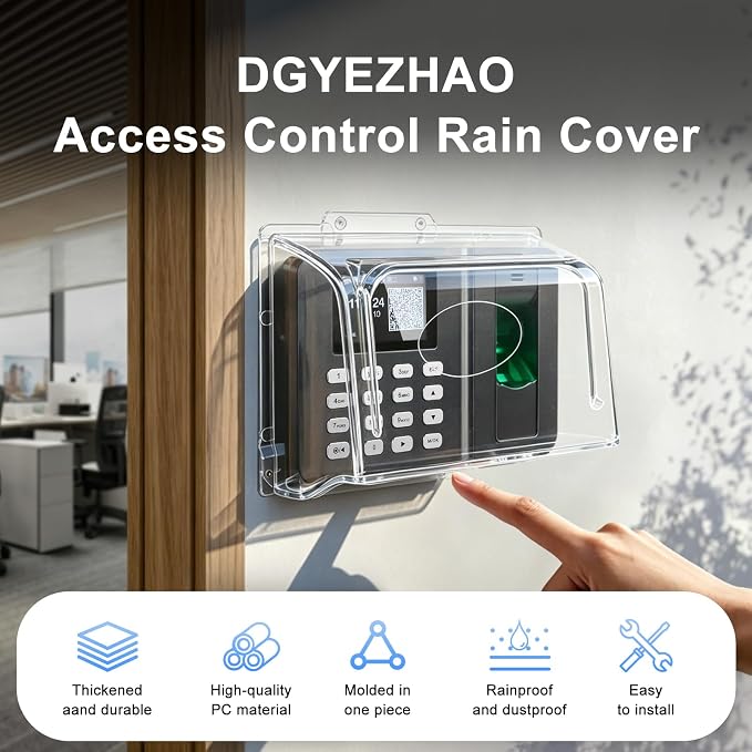 Clear Plastic Time Clock Cover Weatherproof, Time Attandence Machine Rain Cover - Image 2