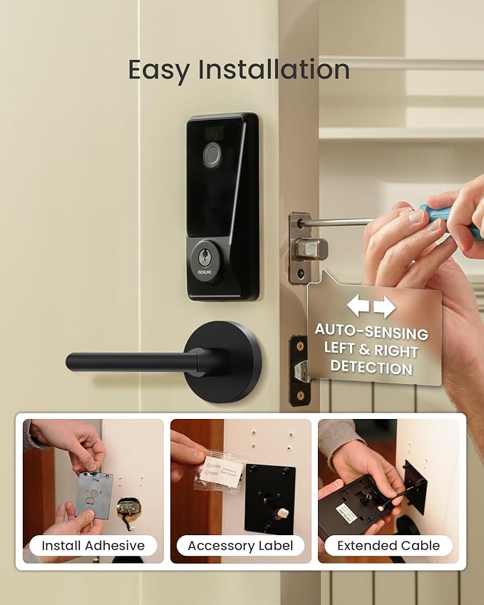 DESLOC Smart Lock D110 Plus, WiFi Fingerprint Smart Front Door Lock - Image 9