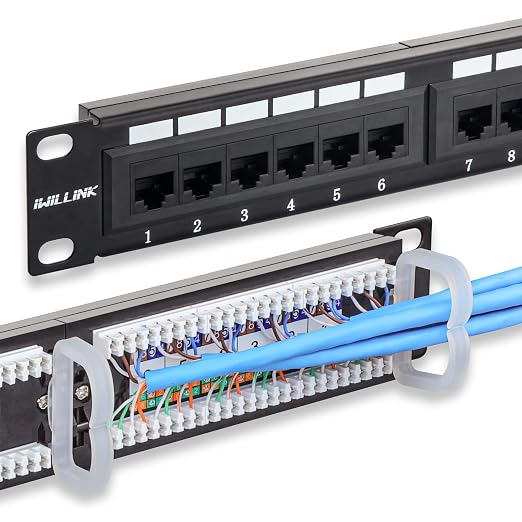 iwillink 24 Port Patch Panel, 10Gbps Cat6 Patch Panel, RJ45 Keystone Network by IWILLINK