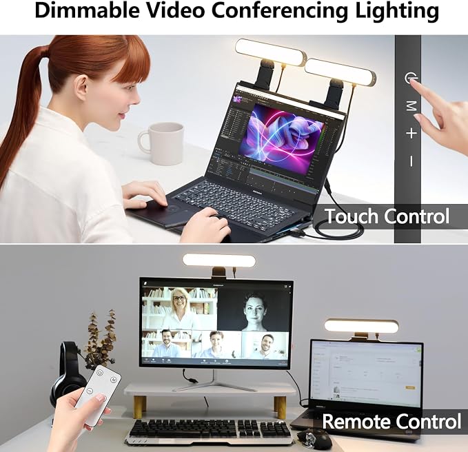 yAyusi Dual-lamp Video Conference Lighting, LED Streaming Light - Image 2