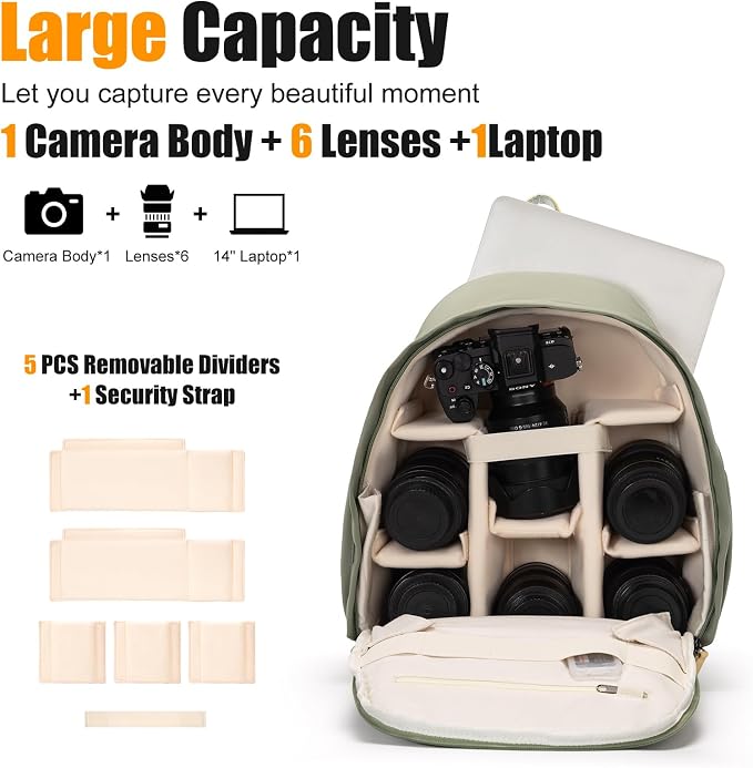 Cwatcun Camera Backpack Bag for Women, Stylish DSLR/SLR Camera Bag - Image 3
