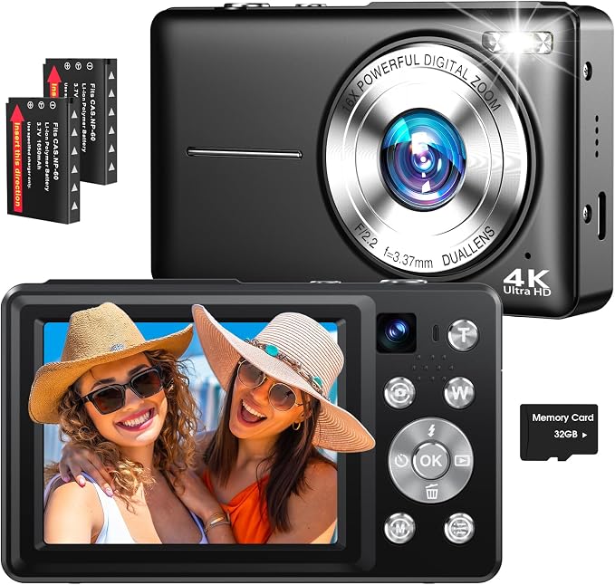 4K Digital Camera, 64MP Autofocus Vlogging Camera by Unknown